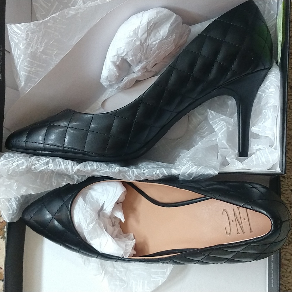 Black Quilted Pumps
